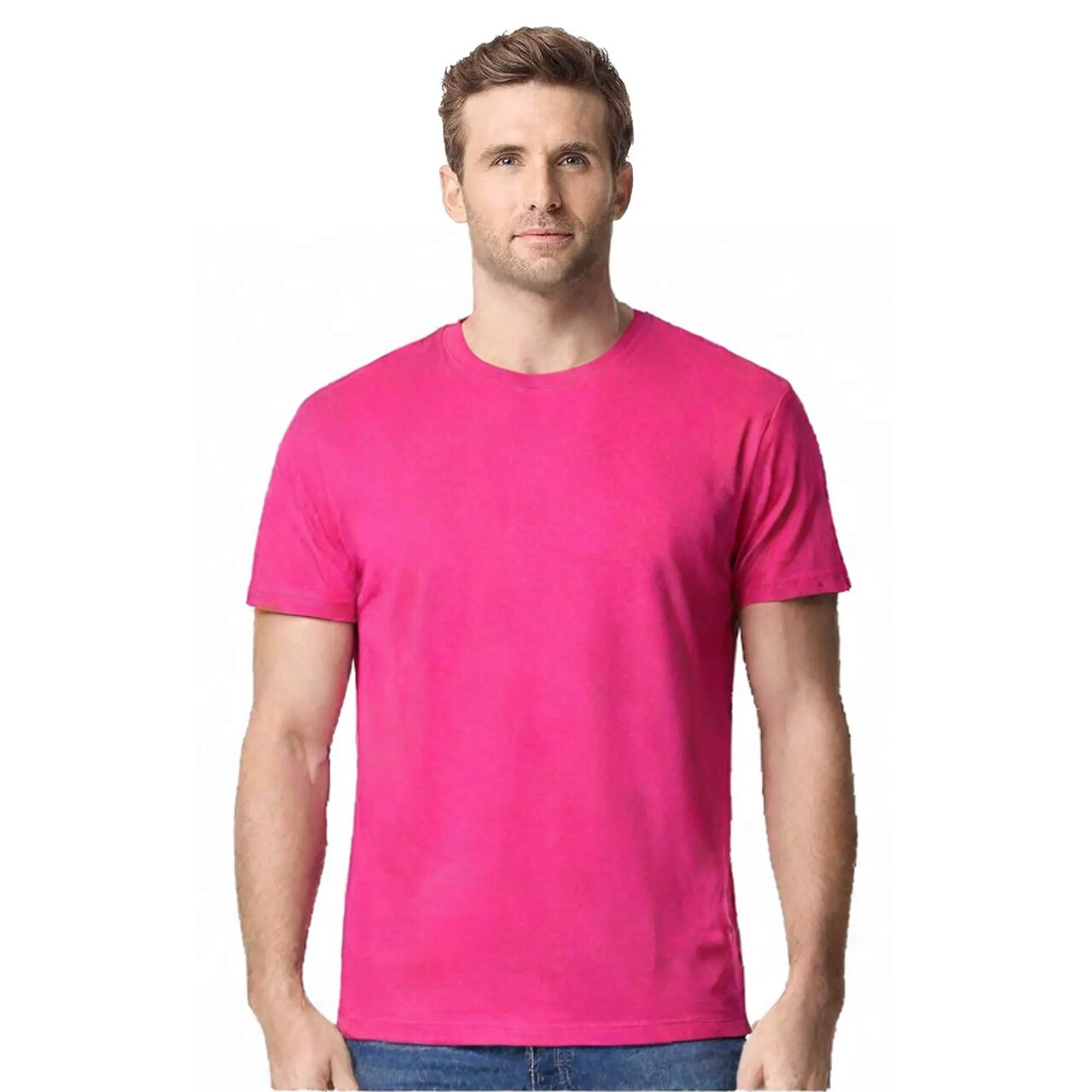 Gildan Heavy Cotton Crew Neck Short Sleeve T-Shirt 100% Cotton for Work Layering & Custom Printing